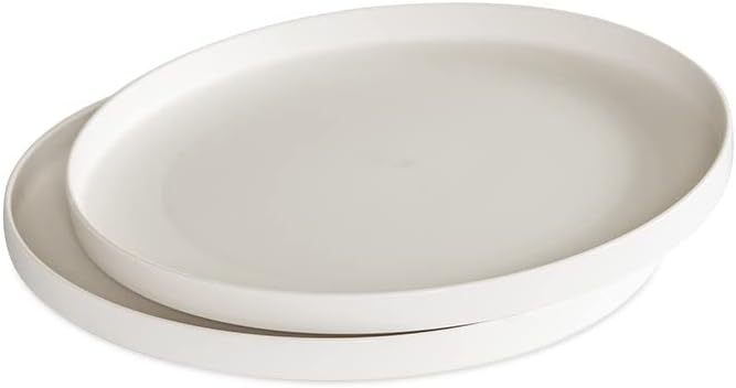 10-Inch Meal Plate, Set of 2, White, Microwave Safe Polypropylene