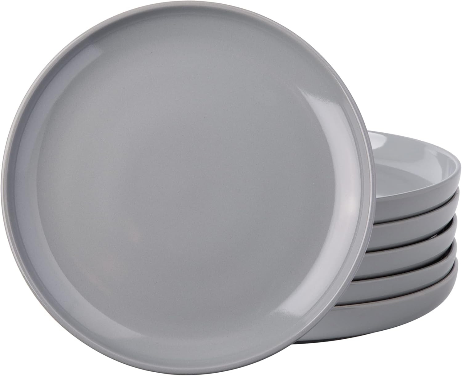 Ceramic Dinner Plates Set of 6,10.5 inch Large Stoneware plates for Kitchen,Dinnerware Dishes set- Microwave,Dishwasher Safe,Scratch Resistant-GREY